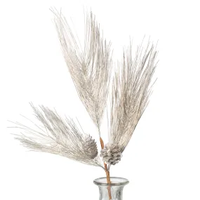26" Pinecone Pine Needle Spray: Silver