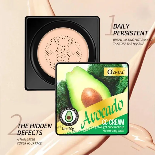 Avocado CC Cream Waterproof And Sweatproof Foundation Concealer Whitening Makeup Portable Korean Cosmetics