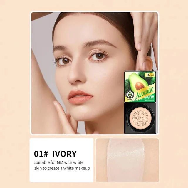 Avocado CC Cream Waterproof And Sweatproof Foundation Concealer Whitening Makeup Portable Korean Cosmetics