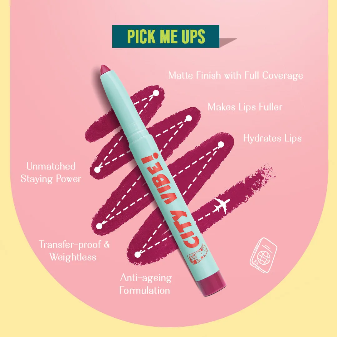BFF Squad- Passport to Plump Lip Volumizing Matte Crayon  (Red) Transfer-proof