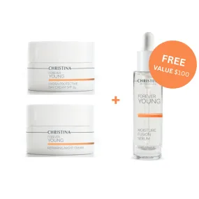 CHRISTINA Forever Young Day SPF & Night   FREE Moisture Fusion Serum