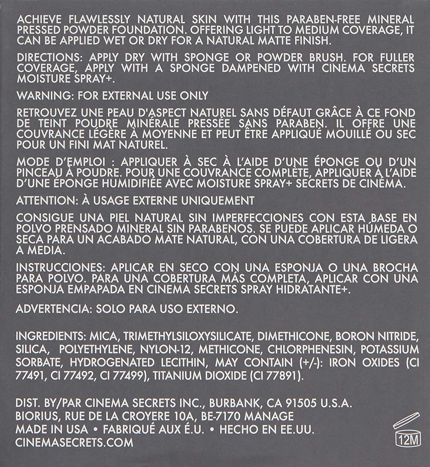 CINEMA SECRETS Pro Cosmetics Dual Fx Foundation Powder, Fox