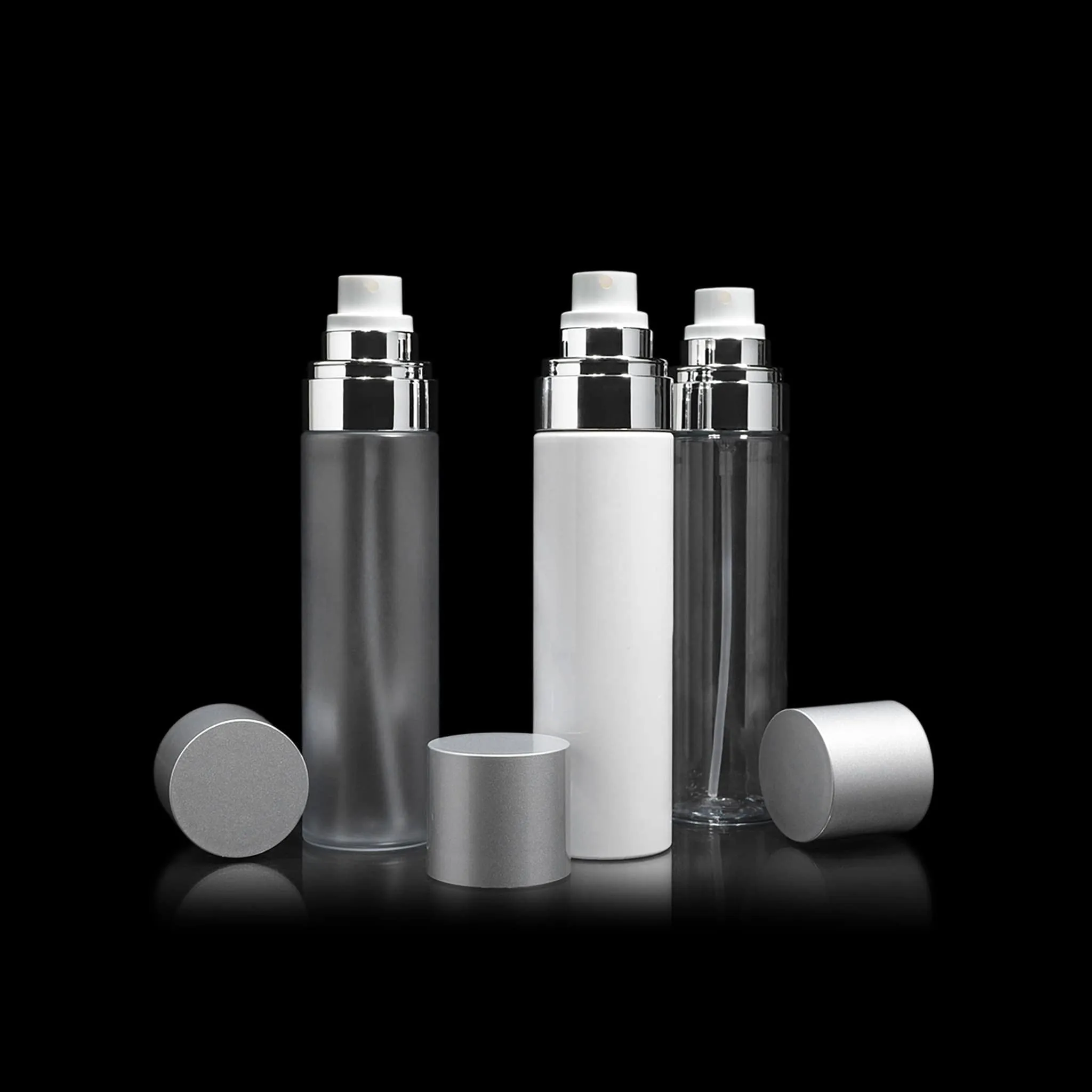 Cloud 100 ML Fine Mist Spray Bottle Clear with Matte Silver Cap