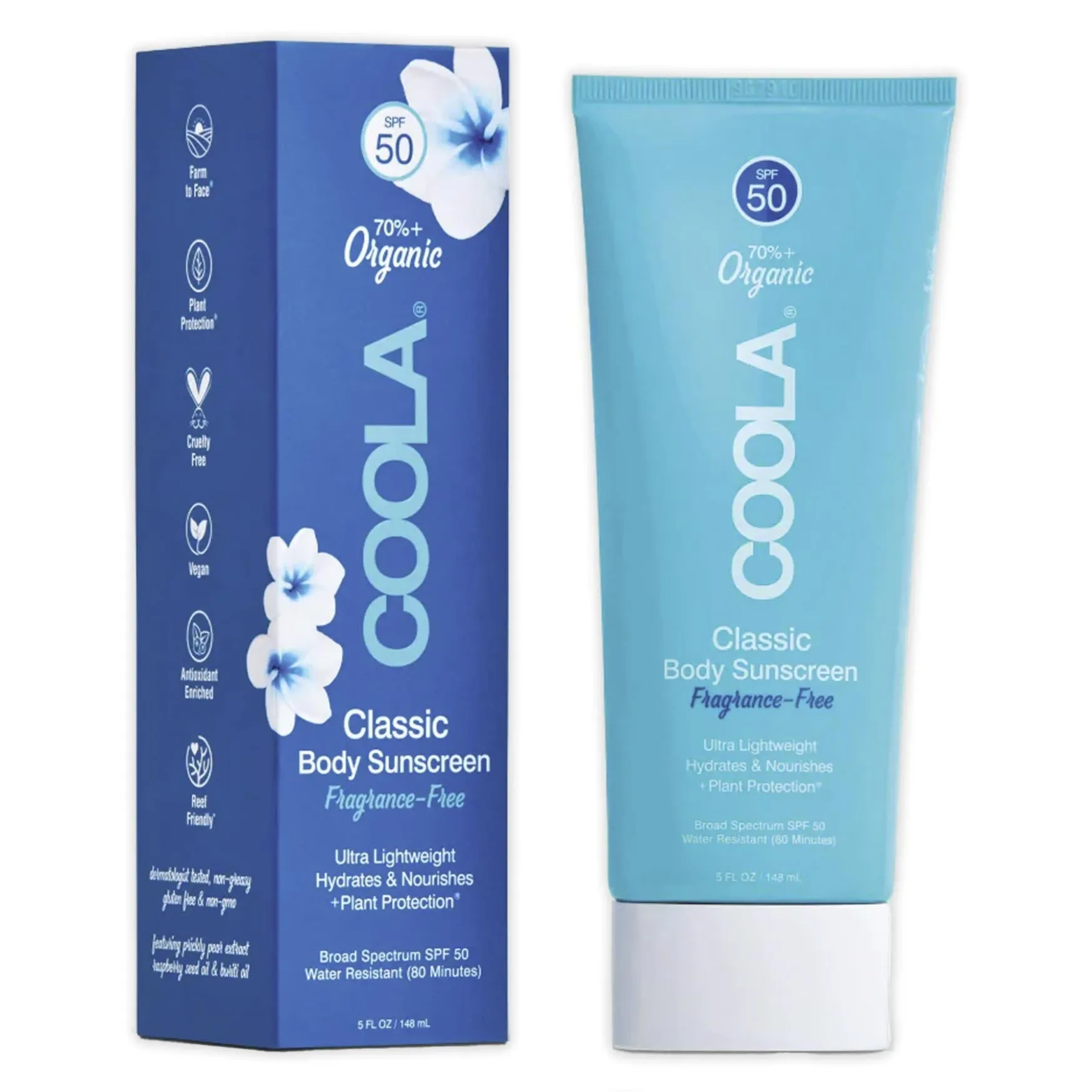 Coola Classic Body Organic Sunscreen Lotion SPF 50 - Fragrance Free -5oz.