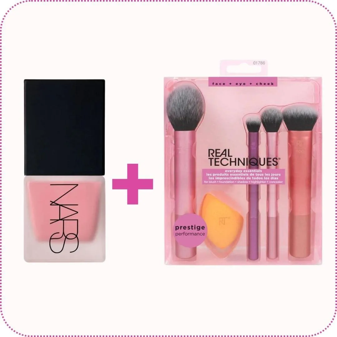 Hot Deal - Nars - Liquid Blush Orgasm - 15ml   Real Techniques - Everyday Essentials Set