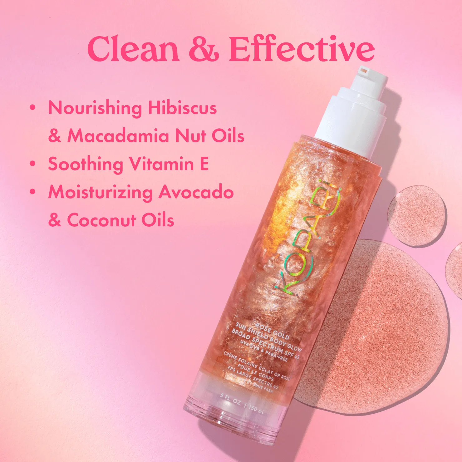Rose Gold Sun Shield Body Glow Sunscreen SPF 45