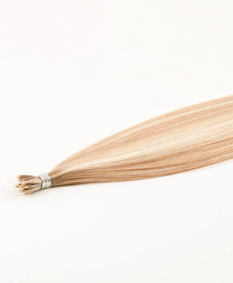 Sandy Blonde Highlighted, 20" Nano Tip Hair Extensions, #H18