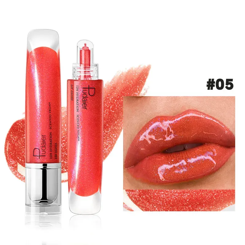 Toleet-Christmas/Thanksgiving Gift Winter Makeup Ideas Pearlescent Glitter Plumping Lip Gloss Mirror Jelly Moisturizing Liquid Lipstick Clear Mermaid Pink Sexy Lip Tint Lips Cosmetics