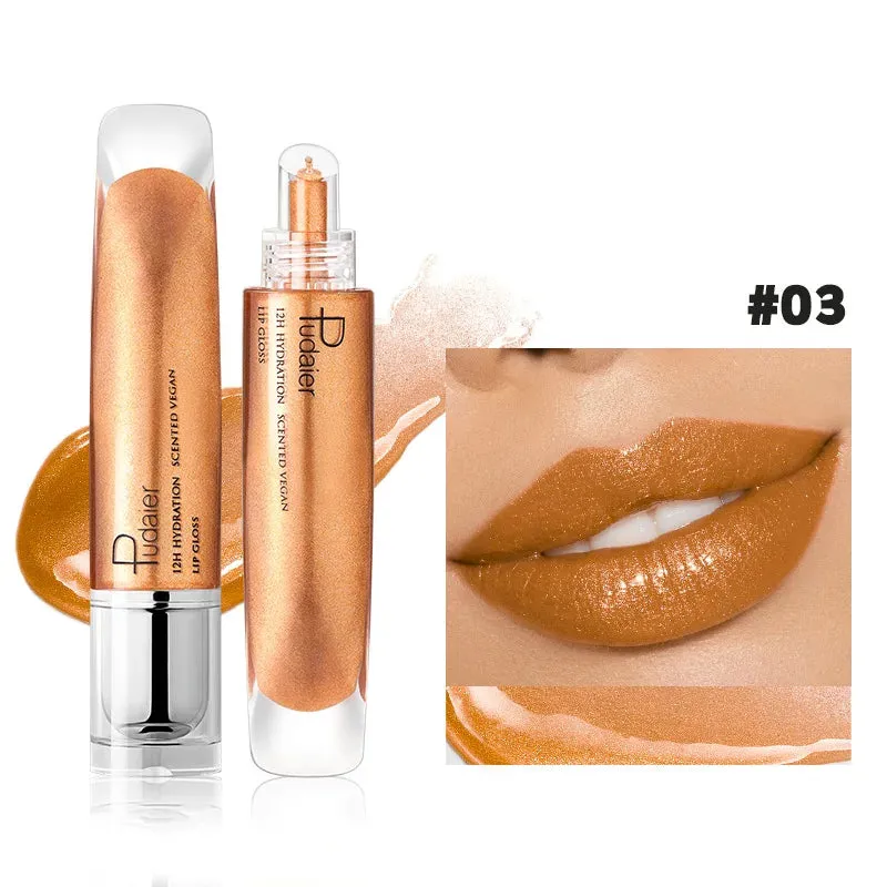 Toleet-Christmas/Thanksgiving Gift Winter Makeup Ideas Pearlescent Glitter Plumping Lip Gloss Mirror Jelly Moisturizing Liquid Lipstick Clear Mermaid Pink Sexy Lip Tint Lips Cosmetics