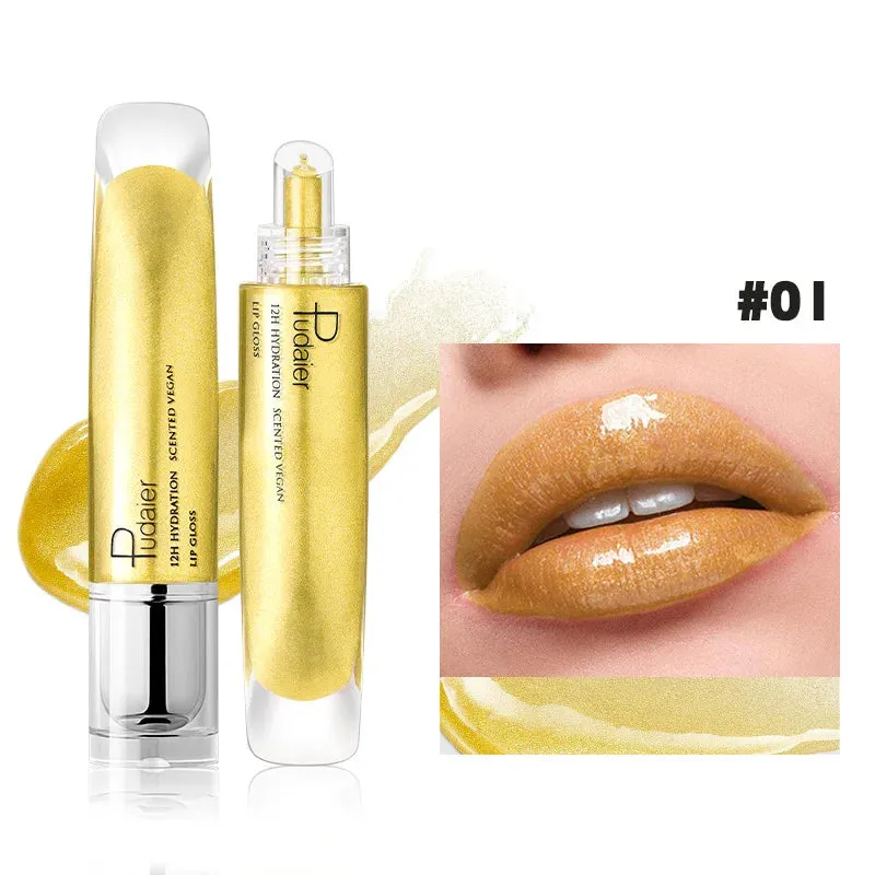 Toleet-Christmas/Thanksgiving Gift Winter Makeup Ideas Pearlescent Glitter Plumping Lip Gloss Mirror Jelly Moisturizing Liquid Lipstick Clear Mermaid Pink Sexy Lip Tint Lips Cosmetics