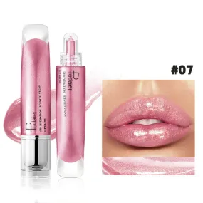 Toleet-Christmas/Thanksgiving Gift Winter Makeup Ideas Pearlescent Glitter Plumping Lip Gloss Mirror Jelly Moisturizing Liquid Lipstick Clear Mermaid Pink Sexy Lip Tint Lips Cosmetics