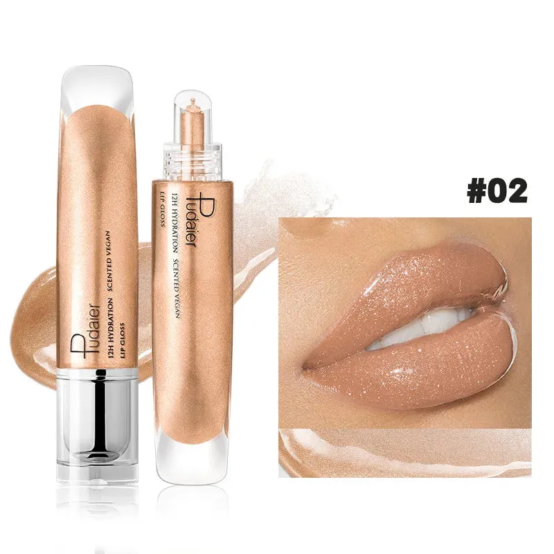 Toleet-Christmas/Thanksgiving Gift Winter Makeup Ideas Pearlescent Glitter Plumping Lip Gloss Mirror Jelly Moisturizing Liquid Lipstick Clear Mermaid Pink Sexy Lip Tint Lips Cosmetics