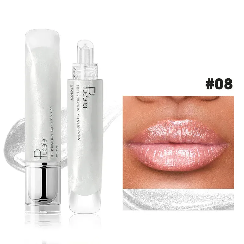 Toleet-Christmas/Thanksgiving Gift Winter Makeup Ideas Pearlescent Glitter Plumping Lip Gloss Mirror Jelly Moisturizing Liquid Lipstick Clear Mermaid Pink Sexy Lip Tint Lips Cosmetics