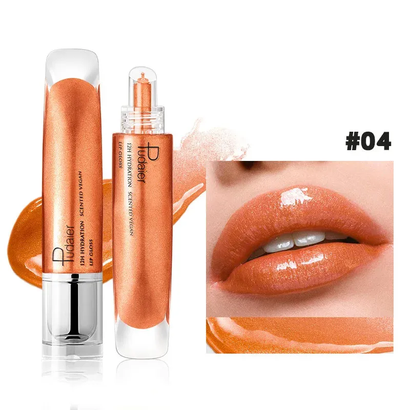 Toleet-Christmas/Thanksgiving Gift Winter Makeup Ideas Pearlescent Glitter Plumping Lip Gloss Mirror Jelly Moisturizing Liquid Lipstick Clear Mermaid Pink Sexy Lip Tint Lips Cosmetics